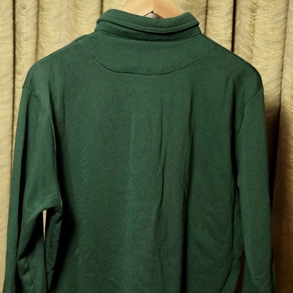 Simon James Cathcart Bottle Green Spearpoint Dagger Collar Polo Sweater, Sz 16 M - Picture 6 of 7